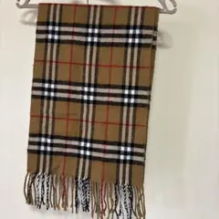 チェック柄ウール混紡マフラー