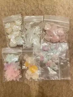 お花ビーズまとめ売り ハンドメイド素材 花びら ビーズパーツ