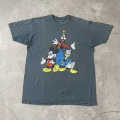 ミッキーマウスドナルドグーフィディズニー公式TシャツL古着ブルーグレーのサムネイル