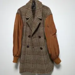 希少✨ダブルクローゼット　袖MA-1チェックコート　アウター　羽織　防寒　防風