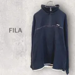 【フィラ】ハーフジップスウェット L ハイネックトップス プルオーバー 日本製のサムネイル