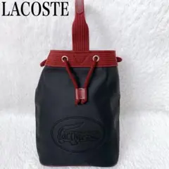 ✨希少✨　LACOSTE ラコステ 巾着 ワンショルダーバッグ 黒 ボルドーのサムネイル