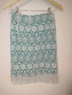 spick and span グリーン　花柄レース　スカート