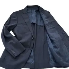 UA グリーンレーベル ジャケット 44 紺 ストライプ