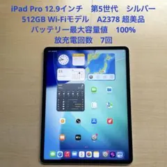 iPad Pro 12.9 第5世代　シルバー　512GB Wi-Fi 超美品