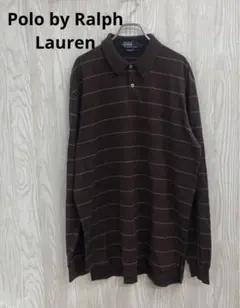 z-346 Polo by Ralph Lauren ストライプ長袖ポロシャツ