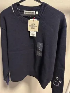 新品UNIQLOANYA HINDMARCH ネイビー ニットセーター S