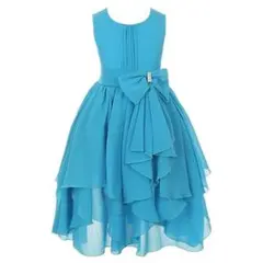 120cm❤新品 子供ドレスキッズドレス結婚式フォーマル キッズドレスブルー