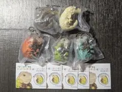 グリーンイグアナとジャイアントゲッコーとトッケイヤモリ　5点セット　ガチャガチャ