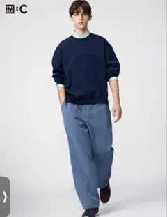 ユニクロ　UNIQLO スウェットワイドパンツ　ブルー　Mサイズ