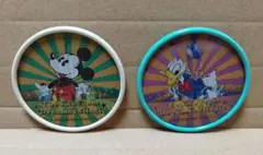 東京ディズニーランド レンチキュラー 缶バッジ ２個セット 昭和レトロ