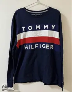 【新品】TOMMY HILFIGER ネイビー 長袖Tシャツ XL