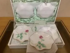 【新品未使用】香蘭社 有田焼 ローズガーデン 金彩フリル 小鉢 小皿 5枚セット