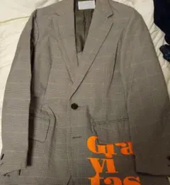 チェック柄ダブルブレストジャケット(クリーニングして配送)