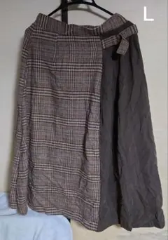 チャームベリーチック チェックロングスカート(ブラウン)