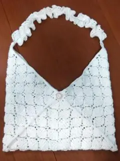 ハンドメイド☆ リーフモチーフ グラニーバッグ☆かぎ針編み