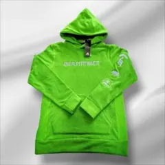 【新品】アディダス adidas フリースプルオーバーパーカー 黄緑色 M