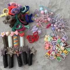 カラフルヘアアクセサリー　ヘアゴムセット