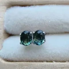 ✧オーストラリア 加熱バイカラーサファイア 3.5×2.5mm✧　ピアス　ステン