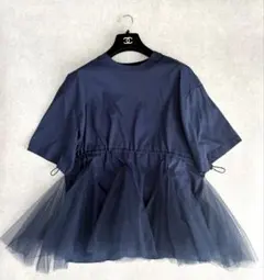 ビアズリー　ダブルチュールTシャツ　美品　ネイビー　BEARDSLEYのサムネイル