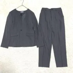 GLACIER ノーカラーパンツスーツ セットアップ グレー M 洗える