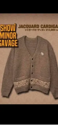 SHOWMINORSAVAGE ジャガードカーディガン　Ｌsize showminorsavageジャガードカーディガン ShowMinorSavage__