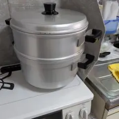 業務用 3段 蒸し器 せいろ 角型 両手鍋 アルミ 30cm 天満矢印 製作所