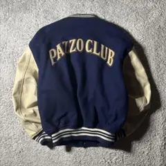 パッゾ　PAZZO スタジャン　両面刺繍デザイン　レザー　ウール　ユニセックス