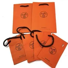 2*m様 HERMES オレンジショップ袋 6枚セット M197