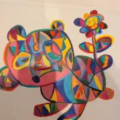 カラフルなネズミの手描きイラスト色鉛筆原作品 - メルカリ