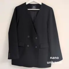 nano universe ノーカラージャケット ブラック