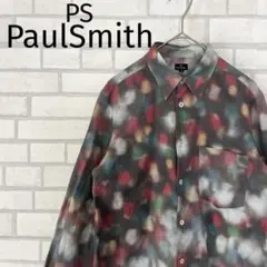 ポールスミス　総柄　長袖シャツ　メンズ　マルチカラー　くすみ