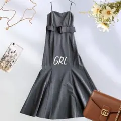 1349＊グレイル【S】ベルト付き キャミ マーメイド ロングワンピース