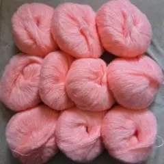 【新品未使用】モヘア毛糸　編み物　10玉　手芸　250g　コーラルピンク