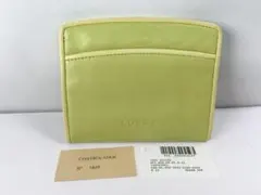 希少レア美品　LOEWE　ロエベ　二つ折りカードケース　ライムグリーン　レザー