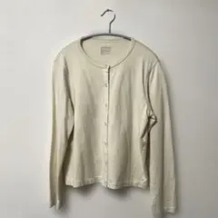 無印良品　綿カーディガン　Lきなり色　綿100％