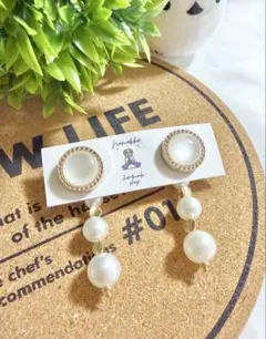 ★A-47-1★ 【2way】 パールピアス