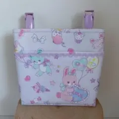ハンドメイド ゆめかわ 移動ポケット no.103 猫 マカロン 入園 入学