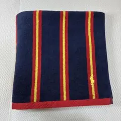 【未使用品】ラルフローレン ナロータイストライプ バスタオル ネイビー