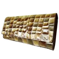 ✨極美品✨Modaprincipe 長財布 ゴールドラメ フラップ キューブ柄のサムネイル