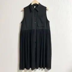C yard プリーツ　ノースリーブ　ロングワンピース