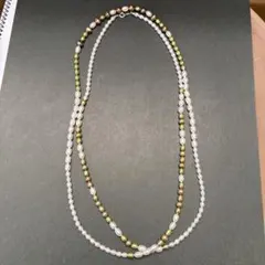 オーバル型淡水パールロングネックレス