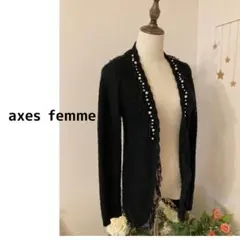 ★axes femme★パール付きフリルカーディガン★
