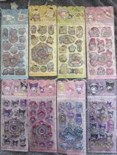 サンリオ キラキラ流砂シール ぷっくり立体ステッカー デコ素材