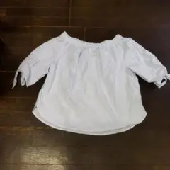 H&M ストライプ オフショルダー 半袖シャツ