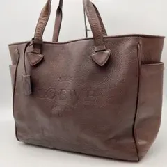 2604-58｜美品｜ロエベ ヘリテージ トートバッグ レザー レッド - メルカリ