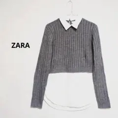 ZARA ザラ 重ね着風 シャツニット サイズ13-14 164cm