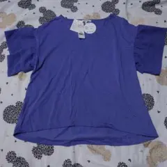 GLOBAL WORK フレアスリーブTシャツ パープル Mのサムネイル