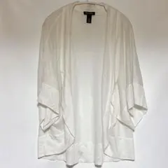 値下げ歓迎 ドルマンカーディガン 白 L 透け感 シアー素材 羽織り