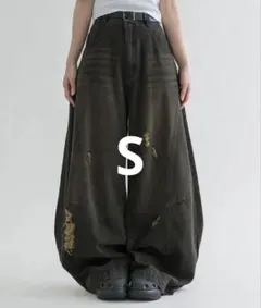 【EPNK】Curve damage denim pantsSサイズブラックのサムネイル